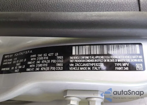 2017 Jeep Renegade Sport Fwd z USA, uszkodzony, nr VIN ZACCJAAB7HPE82228